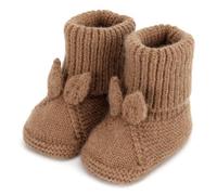 Loyfoky Baby Booties Newborn Babe First Walkers Crochet Boots Warm Knit Crib Shoes Knit Infant Sock for Boy Girl Brown 3-6M