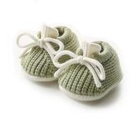 Loyfoky Baby Booties Soft Knit Newborn Shoes First Walker Boots Red 0-3M | Lace-Up Design, Lightweight Feel, Easy On & Off, Snug Ankle Fit, Cozy Indoor Wear, Unisex Style