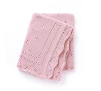 Loyfoky Cellular Blanket Baby 100% Luxury Cotton Soft & Cozy for Boy Girl Newborns Swaddle,Nursery,Pram,Cot,Pink 100x80cm