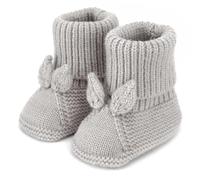 Loyfoky Crochet Baby Booties Newborn Babe First Walkers Knit Boots Warm Crib Shoes Soft Infant Sock for Boy Girls Grey 9-12M