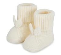 Loyfoky Crochet Baby Booties Newborn Babe First Walkers Soft Knit Boots Warm Crib Shoes Infant Sock for Boy Girl White 3-6M