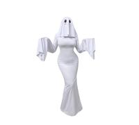 loyimioo Playful Ghost Bride Costume Set Vibrant Halloween Outfit with Stretchy Fabric for Themed Parties Trick or Treating M