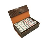 loyimioo Portable Travelling Mahjong Set Mini Book Size American Chinese Rules Mahjong Tiles Backpack Suitcase Storage