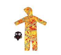 loyimioo Yellow Halloween Hazmat Costume Set with Gas Mask Explorer Role Play Costume Set Unleash Your Inner Chemist L