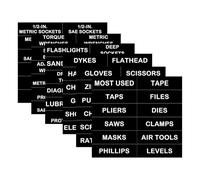 LoYinLo Organization Magnetic Labels - 72 Large, Tool Chest Organizer Labels with Strong Magnets,Easy to Read Printing - Fits All Brands of Steel Tool Box Drawers