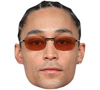 Loyle Carner (Glasses) Celebrity Mask, Flat Card Face, Fancy Dress Mask