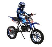 loyliawa 49cc Kids Dirt Bike - Gas Powered Motocross Motorcycle for Boys & Girls Ages 8-12, Off-Road Mini Bike with Dual Disc Brakes & 40KM/H Max Speed - Perfect Children's Day/Birthday Gift Blue