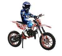loyliawa 49cc Kids Dirt Bike - Gas Powered Motocross Motorcycle for Boys & Girls Ages 8-12, Off-Road Mini Bike with Dual Disc Brakes & 40KM/H Max Speed - Perfect Children's Day/Birthday Gift Red