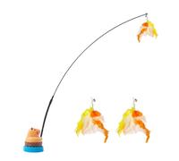 loyliawa Automatic Rotating Cat Toy, 360° Moving Feather Teaser Wand with Bell for Indoor Play, Interactive Exercise Toy for Cats & Kittens Yellow D