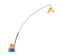 loyliawa Automatic Rotating Cat Toy, 360° Moving Feather Teaser Wand with Bell for Indoor Play, Interactive Exercise Toy for Cats & Kittens Yellow B