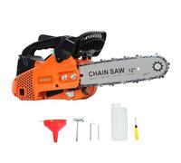loyliawa Chainsaw Mini Chainsaw Cordless Chainsaw 25.4cc Gas Chainsaw, 2-Stroke Portable Chain Saw, Handheld High-Power Logging Saw, Home Gas Small Garden Saw for Cutting Trees, Cut Wood, Tree Orange