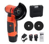 loyliawa Cordless Brush Angle Grinder Kit, Angle Grinder Cordless, 19500rpm Mini Electric Angle Grinding Tool with 2pcs 12V 2000mAh Batteries, Grinder Handheld Cutter for Metal Wood Red