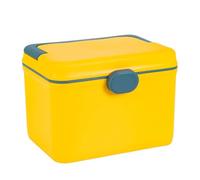 loyliawa One-handed Operation First Aid Kit Medical Box Medicine Storage Double-layered Multi Grid with Lock Design Large Capacity Rounded Edges Organizer for Yellow