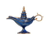 loyliawa Retro Style Brooch Glazed Enamel Unisex Exotic Arabian God Lamp Anti-Slip Shoulder Bag Collar Anti-Exposure Pin Hat Clothes Party Blue