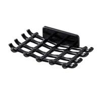 loyliawa Soap Dishes,Soap Draining Tray Dish, Soap Rack with Multi Hooks Hollow Out Quick Drainage Wall-mounted Waterproof Bathroom Hotel Bathroom Soap Holder Soap Organizer Black