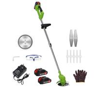 loyliawa Strimmer, Cordless Strimmer, Electric Weed Mower Cordless Trimmer, Telescopic Rod Weed Eater Cutter, Rechargeable Handheld Lawn Mower with 2 Batteries (21V 1.5Ah), 1 Charger UK