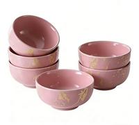 Loymokinar Marble Ceramic Cereal Bowls Set of 6, 20 oz Bohemian Soup Bowl,Pink Bowls Set for Kitchen, Dessert Bowls for Salad, Pasta, Oatmeal, Ramen, Oatmeal, Fruit, Dishwasher & Microwave Safe