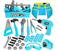 LOYO Kids Tool Set - 30Pcs Pretend Play Toys With Tool Belt, Electric Drill, Construction Builder Toy Box Kit - Gifts for Boys Age 3-6