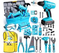 LOYO Kids Tool Set with Electric Drill, 50 PCs Construction Toys for 3 4 5 Year Old Boys Girls, Complete Building Kit with Vest, Tool Box, Educational Role-Play Gift