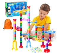 LOYO Marble Run, Marbles Runs with Glass Marbles for Kids, Marble Game STEM Educational Learning Toy, Construction Building Toy Gifts for Boys Girls 4 5 6 7 8 + Year Old