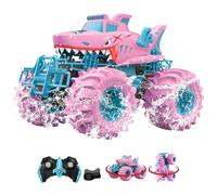 LOYOBOHO Pink Shark Waterproof RC Monster Truck Toys - Amphibious Remote Control Car 4WD All-Terrain Vehicle Toy for Girls Ages 4-12, Durable Off-Road Fun for Kids, Indoor & Outdoor Play