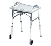 Loyoda Foldable Walker with Tray Lightweight Folding Walker with 5" Wheels Height Adjustable Aluminum Standard Walkers for Seniors up to 350 lbs