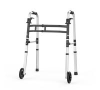Loyoda Folding Walkers for Seniors，Medical Bariatric Walker Lightweight 5'' Front Wheel Height & Width Adjustable Aluminum Standard Walker for Handicap