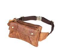 Loyofun Unisex Brown Genuine Leather Waist Bag Messenger Fanny Pack Bum Bag Waistpack