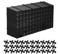 LOYORTY 12PCS Fish Tank Divider with 30PCS Suction Cups Plastic Egg Crate Black Adjustable Aquarium Divider Aquarium Filter Bottom Tray (6x12 Inch)