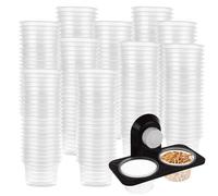 LOYORTY 501PCS Crested Gecko Feeding Cups Set, 500 PCS 1oz Plastic Gecko Food Cups, 1 PCS Gecko Feeding Ledge for Small Reptiles Food and Water Feeding