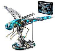 Loyratche Mechanical Dragonfly Building Blocks for Adults, Compatible with Lego, Insect Animal World Model with LED Light & Display Stand, Educational STEM Toys for Teens Home or Office Décor (866PCS)