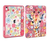 Loyrina Case for iPad Air 11 inch M3 2025 M2 2024 Release with Pencil Holder Clear Back Shell Hot Pink Lightweight Shockproof TPU Edge Trifold Stand Auto Wake Sleep Cute Patterns Cover, Giraffe