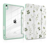 Loyrina Case for iPad Air 11 inch M4/M3/M2 2026-2024, Clover Meadow | Clover Floral Folio Case with Clear Back, Pencil Holder, Trifold Stand and Auto Sleep/Wake for Students and Everyday Use