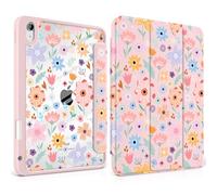 Loyrina Case for iPad Air 13 inch 2025 M3 2024 M2 Release Slim Lightweight Cute Patterns Trifold Cover with Clear Back Shell Magnetic Wake Sleep Design for Girls Women,Pink Flowers