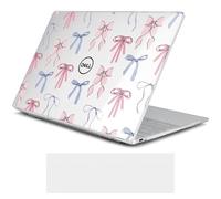 Loyrina Floral Case for Dell XPS 13 Copilot+ PC 13.4" Display 2024 2025 Release- Slim Lightweight Transparent Laptop Shell with Scratch-Resistant Protection, Pink Bow