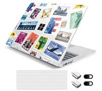 Loyrina Hard Case for 15-inch Microsoft Surface Laptop Copilot+ PC 2024 (7th Ed) Fashionable Lightweight Floral Design Transparent Clear Laptop Shell, with TPU Keyboard Cover & OTG Adapters, Stamp