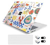 Loyrina Hard Case for 15-inch Microsoft Surface Laptop Copilot+ PC 2024 (7th Ed) Fashionable Lightweight Floral Design Clear Laptop Shell, with TPU Keyboard Cover & OTG Adapters, Fruits
