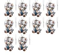 loytv 10Pcs Lovely Realistic Cats Animal Pendant Charm Miniature
