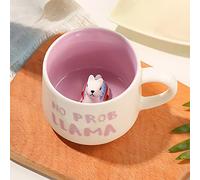 LOZACHE 3D Alpaca Coffee Mug Cup, 12oz Funny Cartoon Handmade Figurine Milk Tea Cup, Xmas Birthday Alpaca Gifts for Friends Kids Girls Wife Grandma Auntie (Alpaca) (CMG-3D)