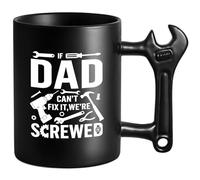 LOZACHE Dad Birthday Gifts from Daughter and Son, Funny Ceramic Coffee Mug with Wrench Spanner Handle, Fathers Day Christmas Day Gift Ideas for Dad Men Stepfather