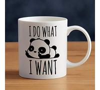 LOZACHE I Do What I Want Cute Panda Ceramic Coffee Mug Milk Cup 11oz, Funny Coffice Joke Christmas Novelty Birthday Gifts for Men Friends Boss Coworkers Boyfriend Husband