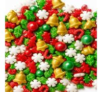 Lozadia 130g Edible Sprinkles Metalic Christmas Pearl Sprinkles Of Pearl Sugar Cake Sprinkles, Edible Christmas Cake Decorations, Sugar Balls for Cupcake Cakes Sprinkle On Xmas (Xmas Mix)