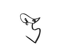 Lozadia Acrylic Mirror Lady Face Cake Topper Silhouette for Birthday Party Engagement DIY Cake Decoration (LadyLip, Black)