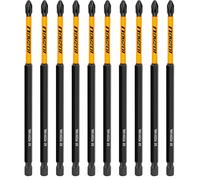LOZAGU 10-Piece 152mm PZ2 Magnetic Impact Long Screwdriver Driver Bits Set Pozi Pozidriv Heavy Duty with Storage Box