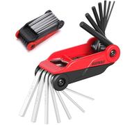 LOZAGU 14PCS Folding Allen Key Set, Metric and SAE Folding Hex Key Set, Metric 2mm, 2.5mm, 3mm, 4mm, 4.5mm, 5mm, 6mm. SAE 5/64”, 3/32”, 1/8”, 5/32”, 3/16”, 7/32”, 1/4"
