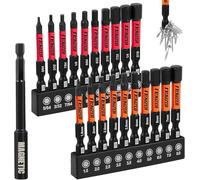 LOZAGU 21-Piece Allen Key Drill Bit Set, S2 Alloy Steel 50mm Impact Hex Drill Bit Set, 1/4 Hex-Shank 2" Impact Allen Key Bits Set with 6omm Bit Holders