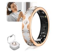 Lozltx Upgrade Smart Ring with Wireless Charging Station, JZ5.1 Chip & 0% Measurement Error, Smart Rings for Women, IP68 Waterproof, Fitness Ring: Compatible with Android and iOS, Sleep Monitoring