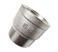 LOZOME 1-1/2" Female x 1-1/2" Male Nipple Bush Adapter, Bushing Pipe Fittings, NPT Stainless Steel 304