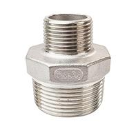 LOZOME 1-1/4" x 3/4" Male Hex Nipple Threaded Reducer Connector Pipe Fitting Adapter,Stainless Steel 304 NPT