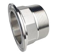 LOZOME 2.5" Sanitary Tri Clamp Tri Clover Fittings to NPT 2" Hex Male Thread Adaptor 304 Stainless Steel